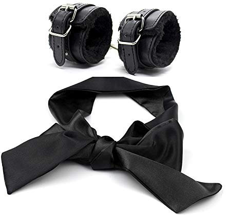 Boňdàgé Kit Ajustable Bondaje Felpa Esposas Tobillo Puños Sex Bondage Liado Juguete con un Parche en el Ojo Suave