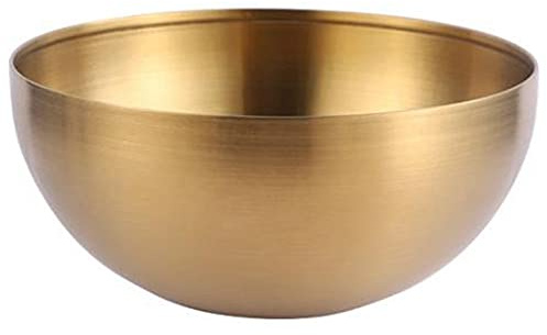 NIZEAMI GroßE KapazitäT Edelstahl Salat SchüSseln Koreanische Suppe Nudel Ramen SchüSsel KüChe Lebensmittel BehäLter,Gold,20X9CM