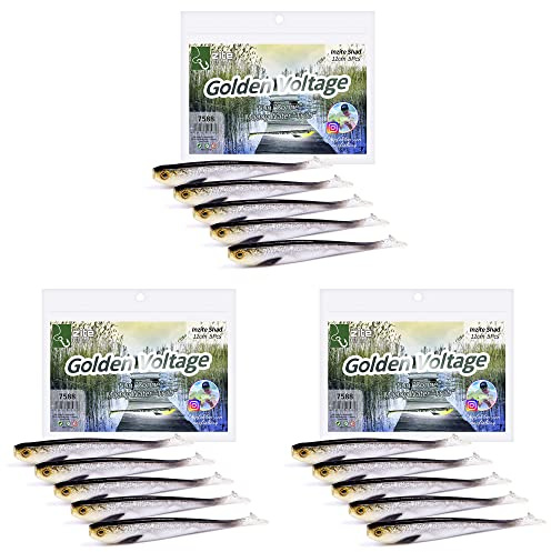 Zite Fishing Gummifische Zander Set – Inzite Shad 12cm Diverse Farben | 15STK Fängige Gummiköder Zanderangeln - Softbait Angelköder UV-Aktiv
