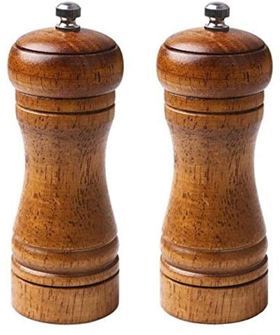 PSTOYS Gewürzmühle Chilimühle 2-teiliges Pfeffer- Und Salzmühlen-Set, 5-Zoll-Pfefferstreuer Aus Holz, Gewürzmühle, Für Meersalz, Chili, Sesam Pfeffermühle Salzmühle