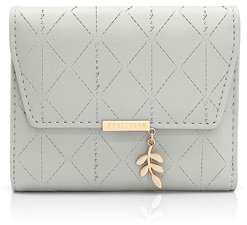 REETEE Damen Geldbeutel aus Weichem Veganem Leder Kleine Portemonnaie Damen mit Vielen Fächern, Mini Portmonee Damen mit Münzfach und Kartenfächer Frauen Geldbörse (blau-1)