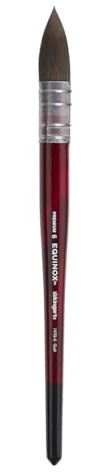KINGART Premium Equinox 747Q-6 QUILL Round Series Watercolor Artist Brushes, Synthetic Squirrel Hair, Short Handle, Size 6