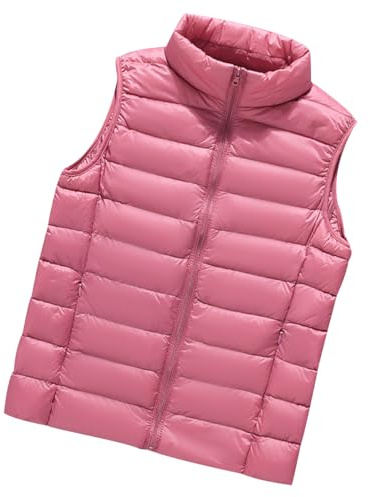 Chaleco Plumas Mujer Ligero Chaleco Guateado Ultraligero Mujer Chalecos Acolchados Señora Chaqueta Abrigo Sin Mangas Mujer Chaleco Plumon Plumifero Mujer Acolchado Chaleco Plumífero Mujer Rosa M