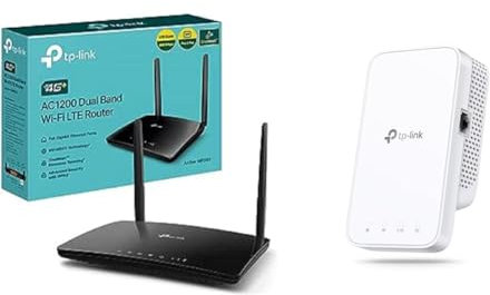 TP-Link Archer MR550 Router 4G+ Cat6 300Mbps, Wi-Fi AC1200 Dual Band & RE330 WLAN Verstärker Repeater AC1200