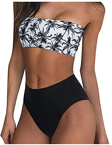 Bikini Damen, Swimwear Shorts Damen Sexy Menstruations Bikini Hose Sexy Bandeau Bikini High Waist Bauchweg Triangel Bikini Summer Sport Bikini Set Schwimmanzug Bikini 44 Damen(A03,M)