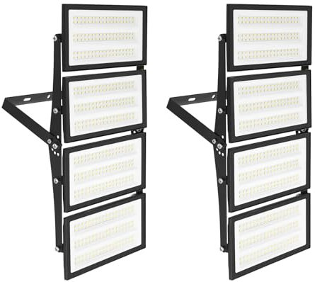 Viugreum 2 Packs 400W Projecteur LED Exterieur, Blanc Froid 6500K 40000LM, IP66 Étanche Eclairage Exterieur, Extérieur De Projecteur Idéal Pour Garage Atelier Parkings Gym