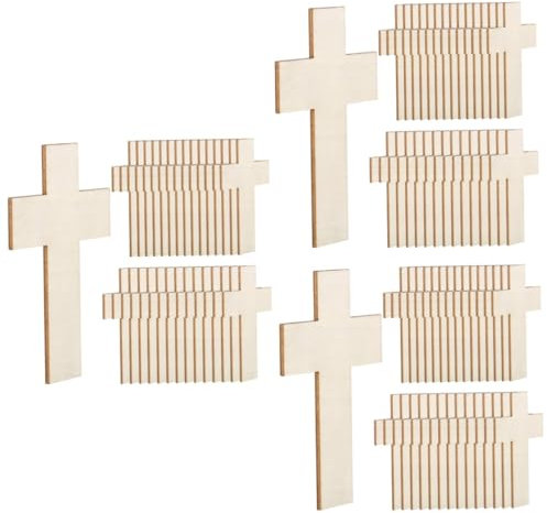 SEWACC 90stücke Teiliges Aus Holz Kreuz-ausschnitten Für Ostern Bastelarbeiten Unbearbeitete Holzscheiben Zum Malen Und Dekorieren Für Kreative Projekte