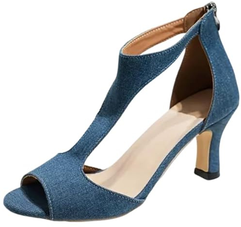 OALEEN Escarpins Sandales Ouverte Femme Eté Petit Talon Sexy