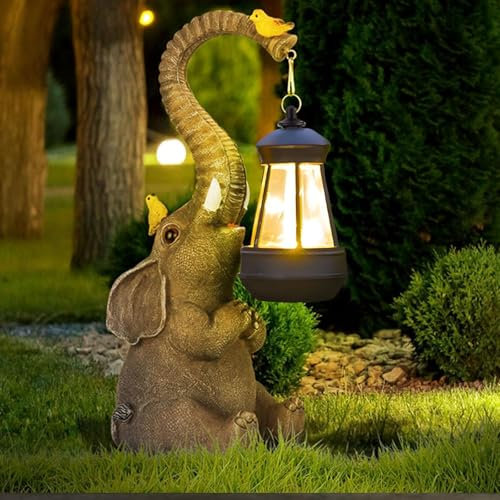 Elefanten Deko Garten mit mit Solar LED,Geschenke Muttertag für Mama,Geschenke für Frauen,Muttertagsgeschenke für Mama,Elefanten Gartendeko für Draußen Wetterfest,Geburtstagsgeschenk für Frauen