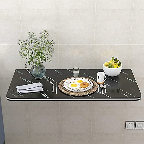 KAZUP Schwarzer klappbarer Wandtisch mit Klappblatt, moderner und minimalistischer Wandklapptisch, Mehrzweck-Wand-Stehtische, schwebende Arbeitsstation, Laptop-Schreibtisch (50 x 30 cm/20 x 11,8