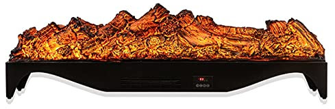 Foyer électriqueRadiateur de cheminée encastrable avec Flamme réaliste et lit de braises réglableluminosité Cadre Noir 46.4x18.1x8.3in