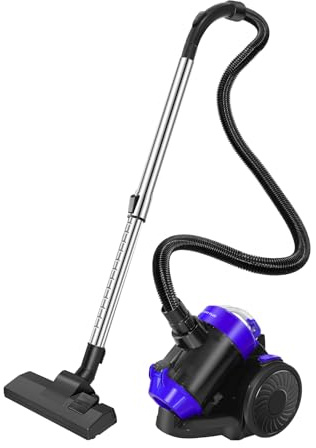 AUTOFU Bagless Canister Vacuum Cleaner, Lightweight Cylinder Vacuum Cleaner with Cyclone System, 1000W Power Efficiency Motor, 1.5L Dust Container, for Carpets and Hard Floors, Blue