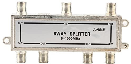 6 Way Coaxial Cable Splitter, 5-1000MHz, CATV Active Coax Splitter Combiner, Work with CATV Satellite TV Antenna System and MoCA Configurations