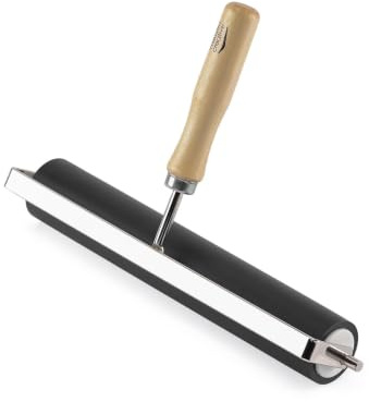 Vaessen Creative Gummi Brayer Farbroller - 21,5 cm - mit Holzgriff | Malerrolle und Plotter Zubehör für Basteln mit (Acryl)Farbe, Schablonieren, Stempeln und Prägen, Diamond Painting