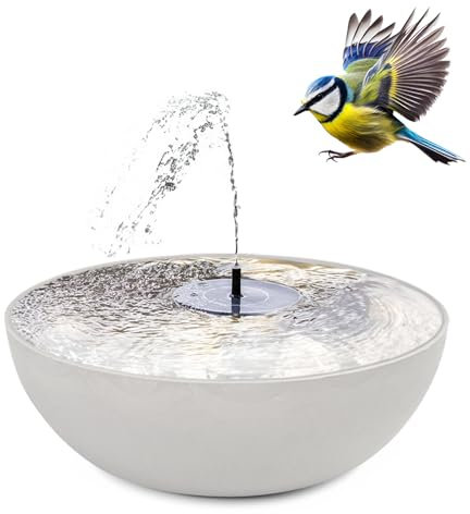 matches21 HOME & HOBBY Outdoor Solar-Brunnen Set - Tiefe 45cm Schale in grau als Garten-Brunnen