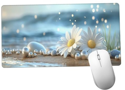Flor Alfombrilla Ratón 1400x600x3mm Alfombrilla Raton XXL Grande con Base de Goma Antideslizante, Lavable, Accesorios Gaming Playa, Ordenador Gamer Regalos, Mouse Pad Gaming Mejora La Velocida Y1492