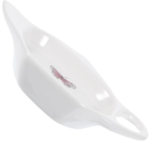 Mikinona Porte-sachets De Thé en Céramique Forme Théière, Plateau Repose-Sachet, Matériau Céramique, Finition Soignée, Usage Salon De Thé Et Bureau,