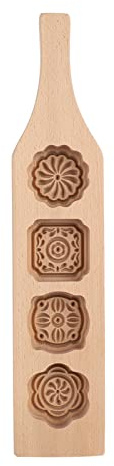 KooingTech Moldes para tartas de luna, moldes para tartas de luna, de madera, moldes de flores, moldes para galletas de madera