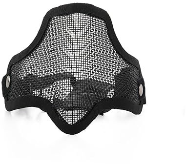 Halbmaske Metallgitter Taktische Schutzmaske für Outdoor Sportarten Atmungsaktiv und Langlebig für Cs Spiele