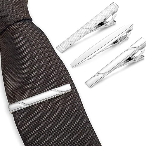 3 stycken slipsnålar för män slipsnålar klassisk slipsklämma rostfritt stål slipsklämma set affärsstil för bröllop för årsdagar, bröllop, vardag