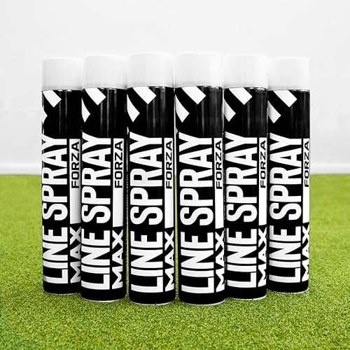FORZA Line Spray MAX [WHITE] 750ml Spray Paint (Pack of 1, 6, or 12) | Brighter Lines & Longer Lasting Cans! Quick Dry Aerosol Spray – for ANY line marking on Roads or Grass! (6)