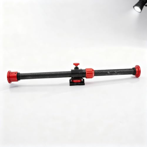 Tripod Extension Arm in Fibra di Carbonio, Braccio Orizzontale Estensibile per Cavalletto Fotografia, 360 Gradi di Rotazione, 1 / 4in e 3 / 8in Interfacce - Leggero e Robusto,