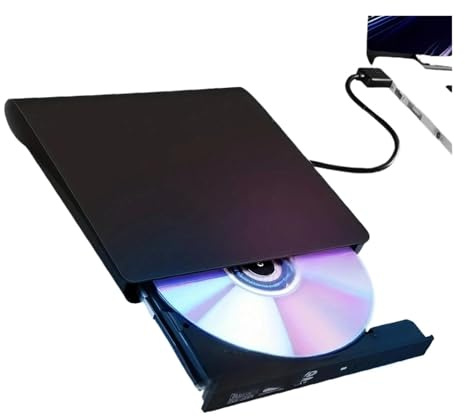 TIEOAXFT 3.0 USB External DVD Drive - Portable CD/DVD +/-RW Burner Reader for Laptop, Windows, Linux and Play