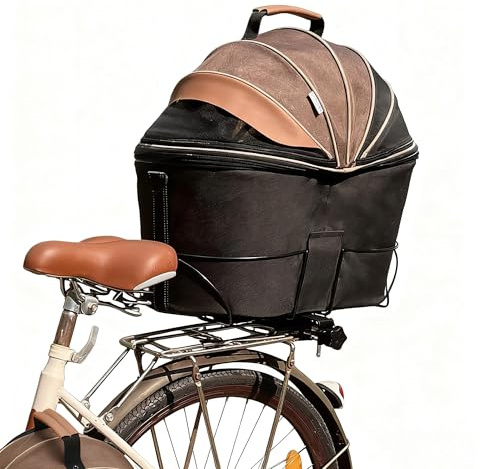 Multifunctional Bicycle Pet Bag | 360° All - Round View & Sturdy Build | Pet Carrier for Bikes