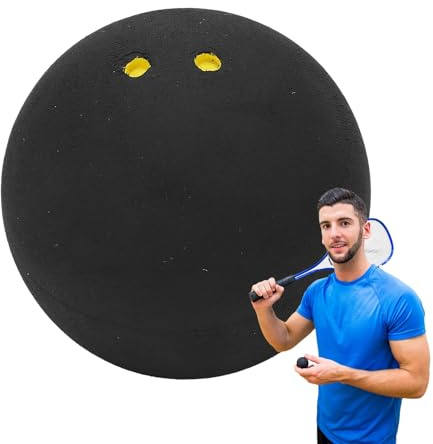 Tuxxjzm Balles de squash | Balle manuelle avec double point jaune, double point jaune, équipement d'entraînement professionnel, activités sportives portables pour débutants, pratique de compétition
