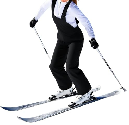 Monos de nieve para mujer - Pantalones de esquí cálidos forrados de terciopelo con tirantes ajustables, pantalones de nieve impermeables y resistentes al viento para deportes al aire libre en invierno