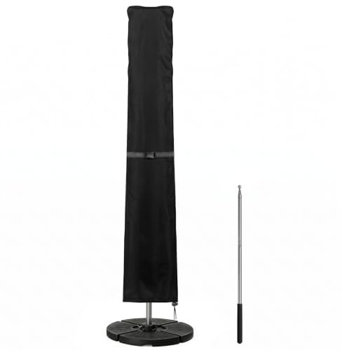 Luhuuxmu Funda Parasol Jardin Funda Sombrilla Jardín Impermeable con Varilla 420D Oxford Anti Viento, Anti UV, Cubierta Sombrilla de Playa Resguardo Protectora Parasol Exterior, 240x57/57cm