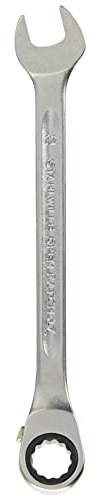 Stahlwille 41171212 Combination Ratcheting Spanner, Open-Ratch, Reversible, 72-Teeth with Bi-Hexagon End, Made of Chrome Alloy Steel & Chrome-Plated, For Work in Confined Spaces, Size 12 mm, L. 173 mm