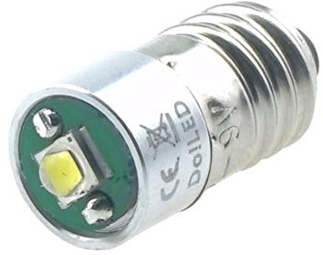Do!LED E10 LED Cree Taschenlampe Lampe Weiss Birne 3 Watt 220 Lumen 1-3 Volt Schraubsockel, Gleichstrombetrieb DC