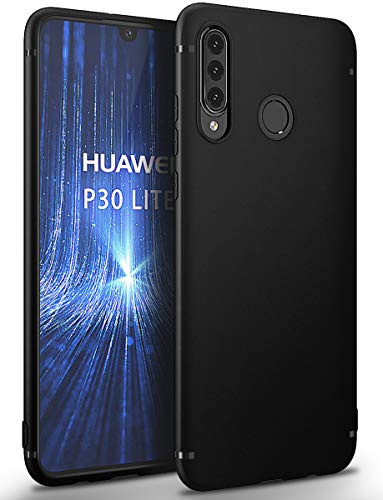 BENNALD Hülle für Huawei P30 Lite, Soft Schutzhülle Case Cover - Premium TPU Tasche Handyhülle für Huawei P30 Lite (Schwarz,Black)