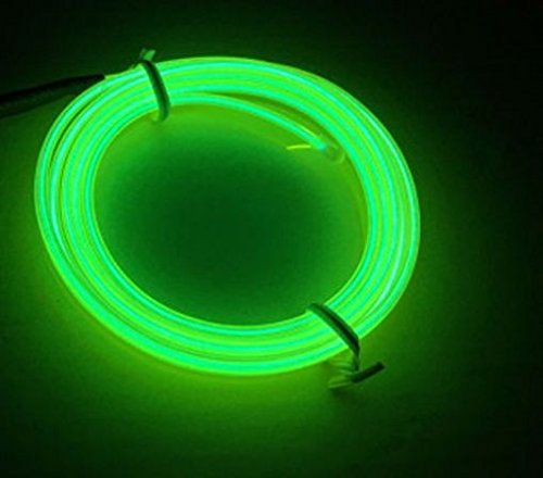 1x NEON GRÜN (3 Meter) - EL - Ambiente Beleuchtung 12Volt + 1x Zigarettenanzünder Innovativer Lichtleisten Strip Band Licht Innenraum Beleuchtung. 12V Auto Wohnmobil