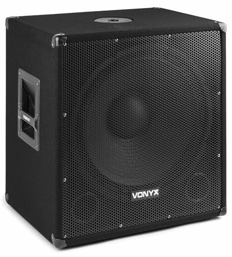 Vonyx SMWBA18 - Subwoofer Attivo da 18(46 cm) PA, Subwoofer da 1000 W max, 500 Watt, 2 Amplificatori Full Range da 250 W, Bluetooth, Lettore Multimediale MP3, Porta USB/SD, Incl Telecomando