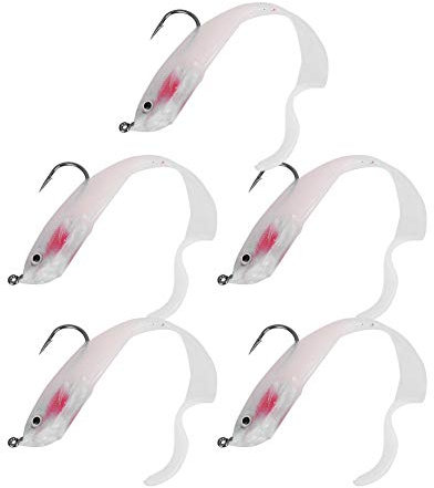 Fafeims 5 St¨¹cke Weiche K?der Lebensechte K¨¹nstliche Fischk?der Seebarsch Angelger?t mit Hochfesten Haken(SO050 2)