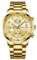 CRRJU Herren Uhr wasserdichte Chronographen Armbanduhr Männer Edelstahlarmband Business Analog Quarzuhr mit Kalender (Gold Gold)