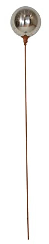 FRANK FLECHTWAREN Metallstecker Kugel Gartenstecker, Blumenstecker Kugel Ø 15 cm, GH 118 cm, Modern, vielseitig anwendbar