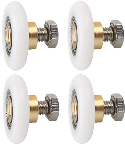 Lizaty 4 pièces Roulette Porte de Douche, Roues de Rechange pour Porte de Douche Roulettes de Rechange pour Porte de Douche RainuréE avec vis M6 Diamètre 23 mm