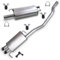 BESTPRICE Auspuff Schalldämpfer Set 1x Mittelschalldämpfer, 1x Endschalldämpfer, mit Montagematerial Kompatibel mit VW MULTIVAN T5, TRANSPORTER T5