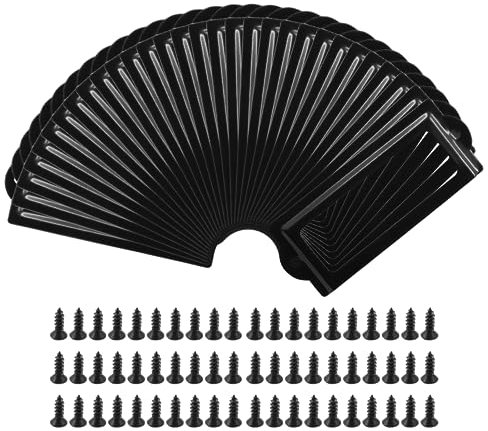 Moicstiy 30 schwarze Metall-Etikettenhalter, Aktenschrank, Etikettenrahmen, Regale, Schublade, Namenskartenhalter für Schublade, Schrank, Büroregale, mit Schraube