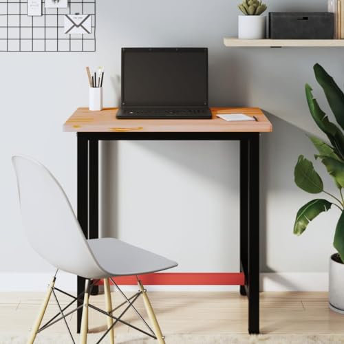 prissent Werkbank 80 x 55 x 81,5 cm Massivholz Buche und Metall Werkbank Garagentisch Arbeitstisch Holz Arbeitstisch Arbeitsplatte Möbel Garage