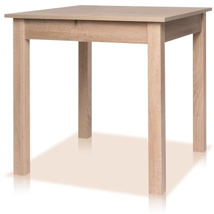 smart Esstisch 80 x 80 cm Eiche, Küchentisch ausziehbar bis 120 cm, modern | Esszimmertisch aus Holzwerkstoff inkl. erweiterbare Auszugsplatte, moderner Tisch für bis zu 6 Personen, für Wohnraum