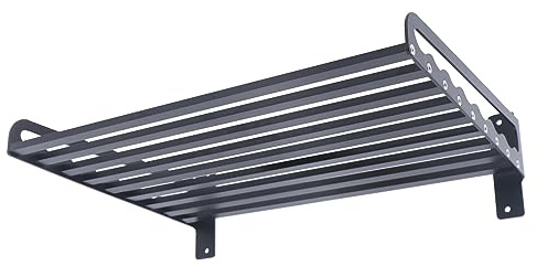 innytund Kitchen Microwave Oven Wall Mounted Storage Shelf Rack Bilayer Shelf Metal Bracket 50 * 39.5cm Kitchen Utensils Storage Shelf, Kitchen Shelf Holder Organizer for Homes and Restaurants, Black