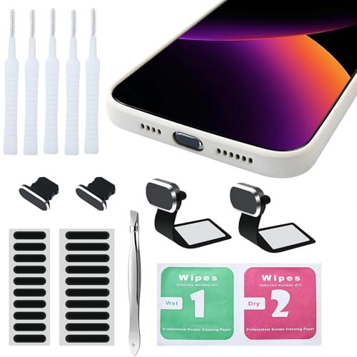 WOFEU Staubschutzkappen für iPhone 14/13/12/11 - Schutz für Lightning Port & Lautsprecher