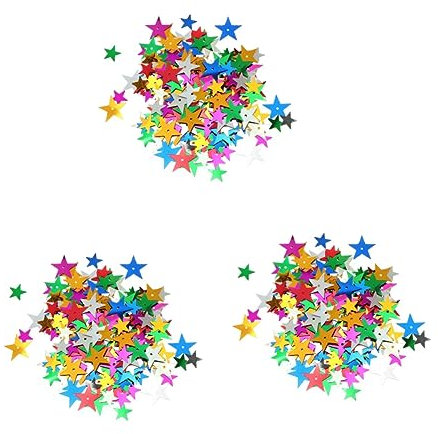 Tofficu 3 Stück 30 Pailletten für DIY bling Perlen zum Basteln DIY Pailletten Stern Konfetti glänzt Konfetti-en basteln Krippenhandwerk en Glitzer en