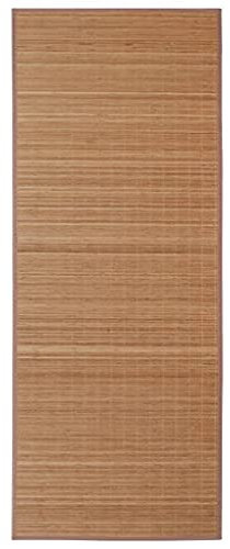 HETFTJN Schlafzimmer Teppich Wohnzimmer Teppich Waschbarer Teppich Teppich Groß - Teppich Bambus 100 x 160 cm Braun für Balkon Terrasse Küche Flur