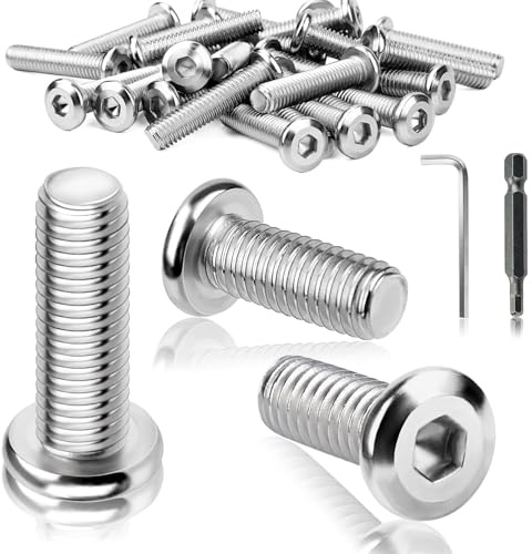 TXXATX Flachkopfschrauben M6x25mm Edelstahl M6 Schrauben 25 Stück | Linsenkopfschrauben Innensechskant, Vollgewinde, mit Schraubenschlüssel & Bit, für Montage, Wartung, Maschinenschrauben