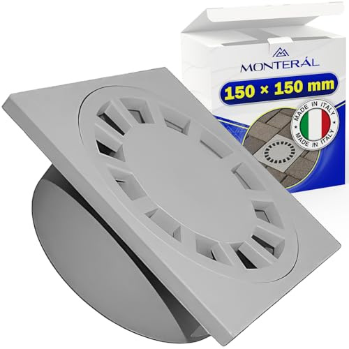 Siphon de Sol 150 x 150 mm avec Sortie Verticale - Fabriqué en Plastique | Garantie de 10 Ans - MADE IN ITALY - MONTERAL